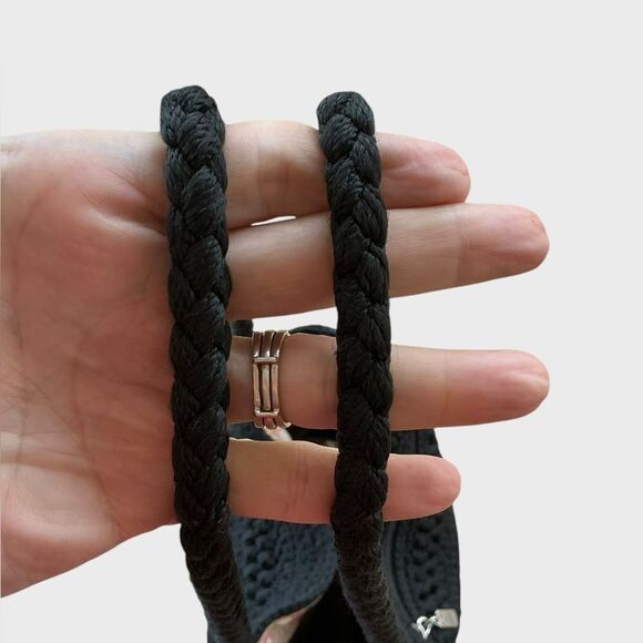 LINA Crochet Large Shoulder Bag Satchel Purse Floral Lined - Picture 6 of 12